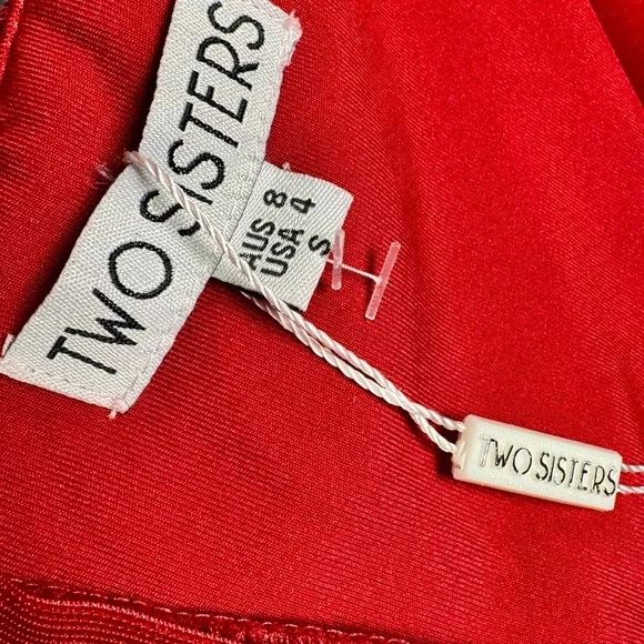 Two Sisters The Label Shona Dress in a Dark Red Sz 4 - Picture 7 of 8